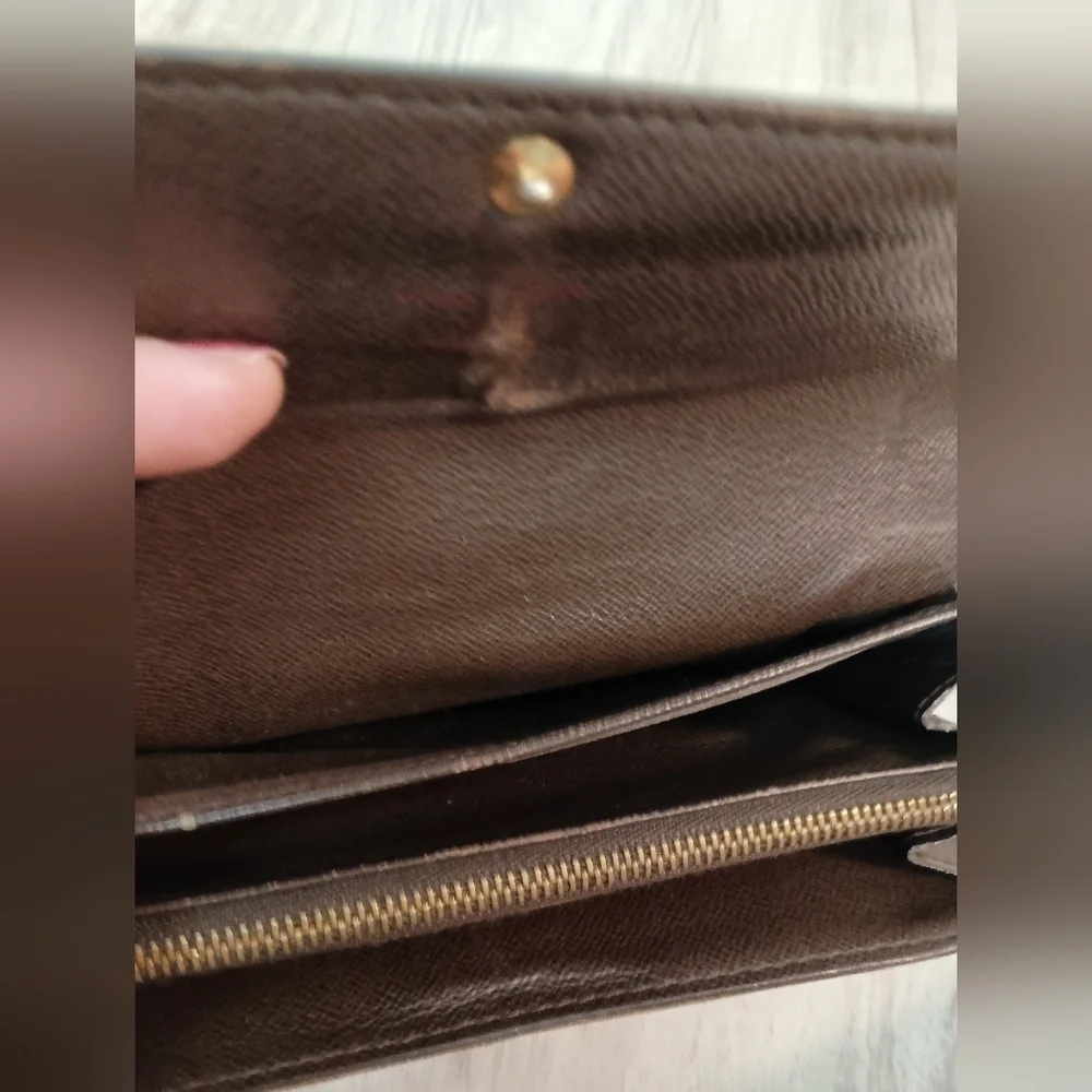 Louis Vuitton Brown Damier Ebene Checkered Wallet